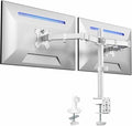 VIVO Dual Monitor Desk Mount, Heavy Duty Fully Adjustable Stand, Fits 2 LCD LED Screens up to 32 inches, White, STAND-V032W by VIVO