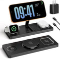 Foldable 3 in 1 Charging Station for Magsafe, Phone and Watch Charger Stand for Apple Devices, Wireless Desk Charger Dock for iPhone 17 16 15 14 13 12 Series, Apple Watch and Airpods by EDDIBOX