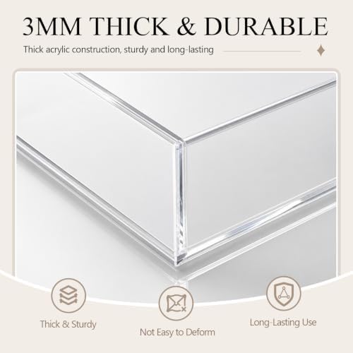 Novabright Acrylic Desk Organizer Letter Tray Set of 2, Tabletop Desktop File Holder for Storage Paper Letters Folders Notebooks, Clear Stackable Paper Tray for Office Copy Print - Image 4