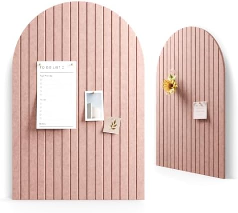 Large Arched Felt Bulletin Board 35.4''×23.6'', Pink by FLUXYNARA