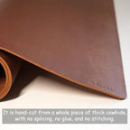 Desk Pad-Premium Full Grain Genuine Leather-Handmade with Cowhide Crazy Horse Leather-31.5x15.8in (Vintage Brown) - Image 3