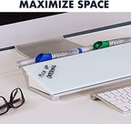Glass Desktop Computer Pad, 18" x 6", Whiteboard, Dry Erase Surface, White Surface (GDP186), 1 Set - Image 3