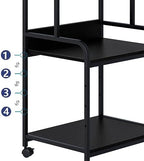 Arbuxzuy Printer Stand with Storage Shelf,3 Tier Printer Cart with Wheels,Mobile Printer Table for Home Office,Stands for Heat Press Scanner Fax,Industrial Style (Black) - Image 5