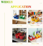 Set of 6 Classroom Caddy, Small Plastic Storage Caddy with Handle, Rainbow - Image 5