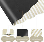 L-SPOUTTO Beige Striped Mouse Pad Set,Scalloped XXL Desk Mat + Ergonomic Mouse Wrist Rest + Gel Keyboard Wrist Rest for Keyboard 65%/75%,3in1 Large Desk Pad for Desktop Home Office Computer Game - Image 4