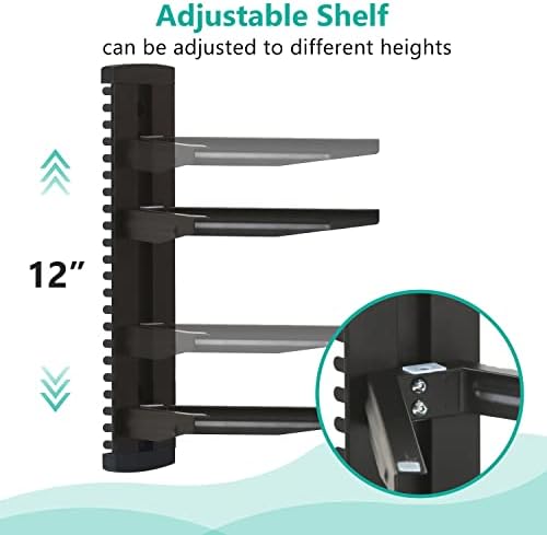 WALI 2 Tier Glass Floating TV Wall Shelf for Projector, DVD Players - Image 5