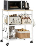 Homleke 3-Tier Rolling Kitchen Microwave Cart, Utility Cart by Homleke