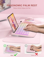 SABLUTE Wireless Keyboard and Mouse Combo, 9 Backlit Effects, RGB, 2.4GHz - Image 3