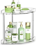 NPPLUS 2 Tier Acrylic Bathroom Counter Organizer, Clear Bathroom Countertop Corner Organizer, 2-Tier Corner Storage Shelf Vanity Trays, Home Storage Holder for Makeup Cosmetics Perfume Organizer by NPPLUS