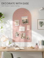Large Arched Felt Bulletin Board 47.2''×25.5'', Pink - Image 2