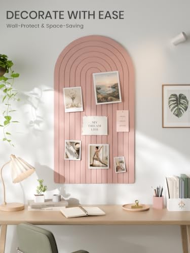 Large Arched Felt Bulletin Board 47.2''×25.5'', Pink - Image 2