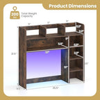 Desktop Bookshelf, Wood Countertop Bookcase with Shelves, Desk Hutch for College Dorm, Multipurpose Desk Organizer Shelf Display Rack for Home Office, Hutch Top Only (Rustic Brown, 8 Shelf) - Image 2