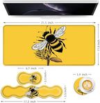 Keyboard Mouse Pad Set, Extended Gaming Mouse Pad+Ergonomics Keyboard Wrist Rest Support, Memory Foam, Easy Typing Pain Relief, 4Pcs XL Ultra Thick Desk Mat,Honey Bee - Image 6