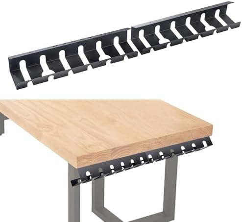 Cable Management Trays，and Wire Organizers, Suitable for Both Offices and Homes，Wall Mount Cable Management Rack, 2-Pack Metal Wire Organizer with Mounting Screws, Black，Under Desk - Image 4