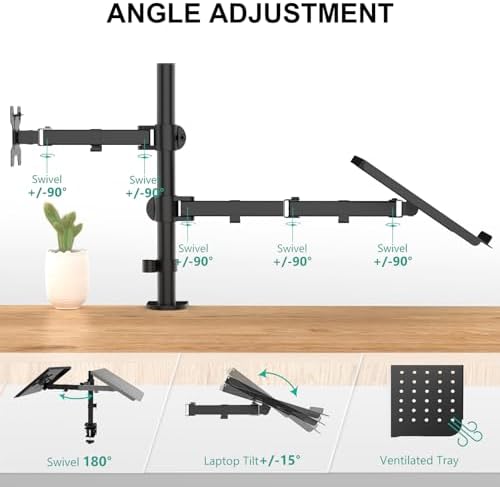WALI Laptop and Monitor Stand for 17" Notebook and 27" Screen - Image 2