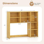 GOFLAME 7 Cubes Desktop Bookshelf, 37” Desk Organizer Shelf with 3 Adjustable Shelves, 3-Tier Wood Countertop Display Rack, Multipurpose Tabletop Desk Hutch for Dorm, Home Office, Burlywood - Image 3