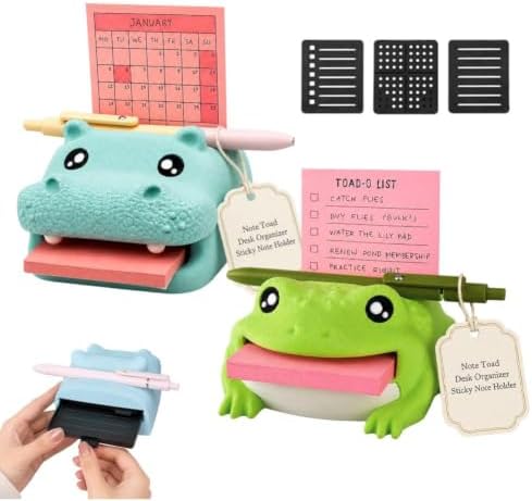 Note Toad Desk Organizer Sticky Note Holder, 3 Writing Templates by Hwqcldhcs