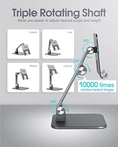 elitehood Aluminum iPad Stand for Desk, Ultra-Stable iPad Holder Stand - Image 4
