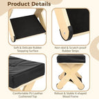 Double Step Foot Rest Under Desk, Ergonomic Wood Foot Stool with PU Cushion Top, Desk Foot Rest for Office Chair, Under Desk Footrest Stool for Work, Leg Rest Support (Natural Wood) - Image 4