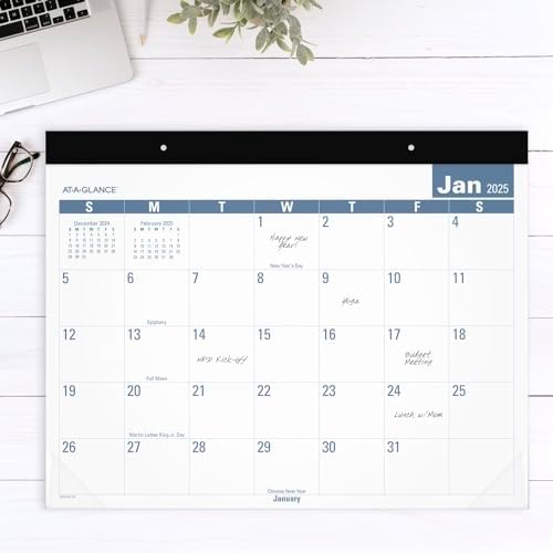 AT-A-GLANCE 2025 Desk Calendar, Monthly, Desk Pad, 21-3/4" x 17", Standard, Easy to Read (SKLP243225) - Image 2