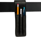JAY-PEE Black Leather Triple Pen and Pencil Holder for Belt, Fountain Pen Sleeve Holster, Pencil Carrying Pouch, Professional Pocket Protector, and Writer's Sleeve Case, Fits 2 1/4" Sam Browne Belts - Image 2