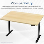 VIVO Light Wood 48 x 30 in Solid Table Top, DESK-TOP48-30C - Image 4