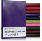 Gallery Leather Desk Hourly Weekly Planner 2026-2027 Acadia Plum by GalleryLeather