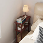 Apicizon Small Narrow Side Table, 3-Tier Skinny End Table, Dark Brown - Image 5