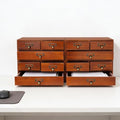 Desk Organizer with Drawers - Pine Wood Desktop Organizer Storage | Wood Desk Drawers Organizer for Bills, Office Supplies, Cosmetics, Seals No Assembly Required (4Pcs 12 Drawer) by LARIDEN