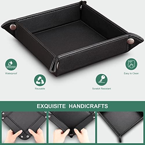 KINGFOM 5 PCS/SET Pu Leather Desk Organizer File Holder Accessories, Magazine Storage Rack+Desktop Pen&Pencil Holder+Tissue Box Cover+Leather Jewelry Accessories Tray - Image 7