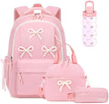 4PCS Bow Backpack for Girls with Insulated Water Bottle by Unknown