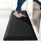 UKISS 9/10"" Extra Thick Cushioned Anti Fatigue Kitchen Mat, Waterproof High Density Foam Standing Desk Mat, Non-Slip Ergonomic Comfort Mat for Kitchen, Office,Workstation Black (Black, 20" X 48") by Unknown