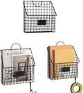 3 Packs Hanging Wall File Organizer with Hooks, Magazine Rack ,Mail Basket by Yuzehuaza