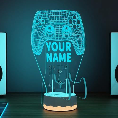 CoolGift Mart Customized Light up Headset and Controller Stand, 16 Colors 3D LED Lights Gamepad Headphone Holder with Remote Control, Game Controller Hanger for All Universal Gaming PC Accessories - Image 6