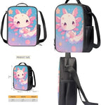 Teen's Backpack 4Pcs, Aesthetic Travel Daypack Set of 4 Include Lunch Box Pencil Case Cup Sleeve Large Capacity & Portable Daypack 4Pcs Universal for School Star Axolotl - Image 4