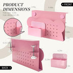 Under Desk Laptop Holder, No Drill Table Side Storage Organizer, Cute Pink Panda Clamp On Desktop Shelf Steel Table Hanging Mount File Tray, Desk Accessories & Workspace Organizers (Pink Panda) - Image 2