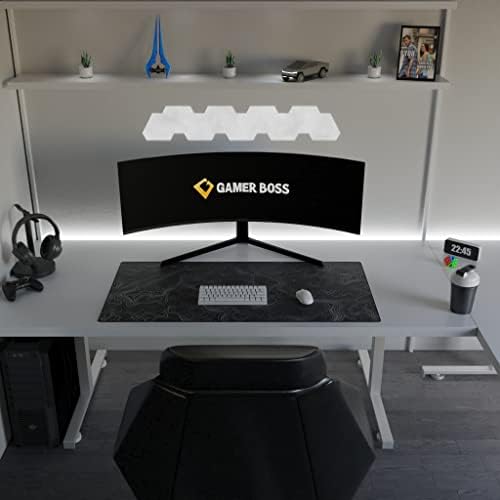 Gamer Boss - Gaming Mouse Pad - 48 x 24 Inches - 4mm Thick with Stitched Edges, Non-Slip Rubber Base, Premium Cloth Mousepad, Desk Mat for Laptop, Keyboard, Computer & PC (Mega, Topographic) - Image 3