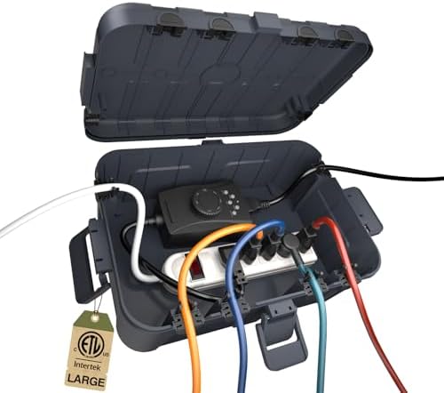 Flemoon Large Outdoor Electrical Box, IP54 Waterproof Extension Cord Cover by FLEMOON