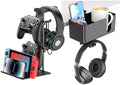 KDD Headphone Stand & Controller Holder & 4 in 1 Desk Cup Holder - Clamp on Under Desk Headphone Hanger by KDD