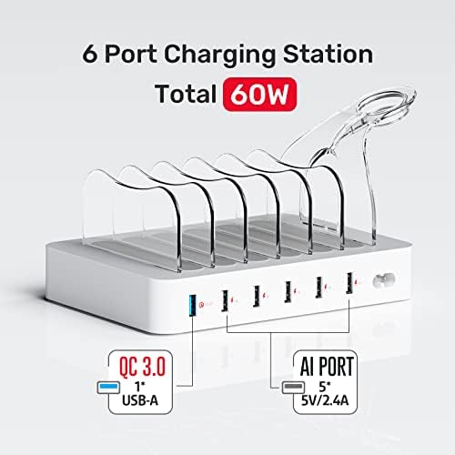 Unitek Fast Charging Station for Multi Devices, 6 Ports Charger with QC 3.0 - Image 2