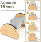 Adjustable Foot Rest Under Desk, Bamboo Wood Foot Stool with Cushion, Rocking Under Desk Footrest, Desk Leg Rest for Home Office - Image 3