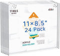 NIUBEE 24-Packs Acrylic Wall Sign Holder 8.5x11 Horizontal, Clear Plastic Picture Frames , Wall Mounted Design. by NIUBEE