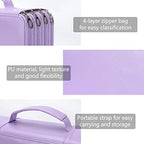 Vomgomfom PU Leather Pencil Case, Holds 100 Markers/300 Pens,Purple - Image 3