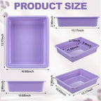 Novabright 6 Pack Purple Letter Size Flat Storage Organizer Trays Bins - Image 2