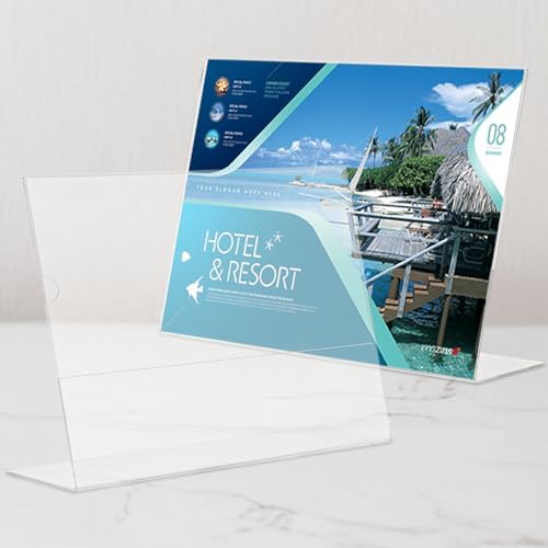 Acrylic Sign Holder 8.5 x 11 Horizontal , Clear Plastic Display Stand for Tabletop, Acrylic Stands for Flyers, Table Paper Holder, Vertical Sign Holder 8.5x11 for Restaurants, Office and School (Slant 6 Pack 11x8.5) - Image 5