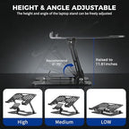 Ergonomic Foldable 2-in-1 Laptop Stand with Phone Holder - Image 4