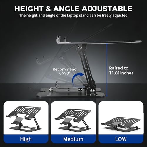 Ergonomic Foldable 2-in-1 Laptop Stand with Phone Holder - Image 4