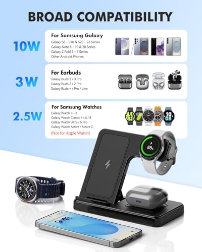 3-in-1 Charging Station for Samsung, Foldable Wireless Charger Stand - Image 2