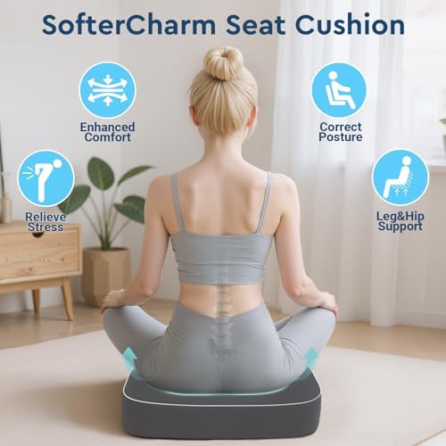 Seat Cushion, Memory Foam Office Chair Cushion, Gray, X-Large - Image 6