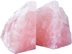 Rose Quartz Bookends Decorative Pink Crystal Stone Book Holders Heavy Duty - Image 3